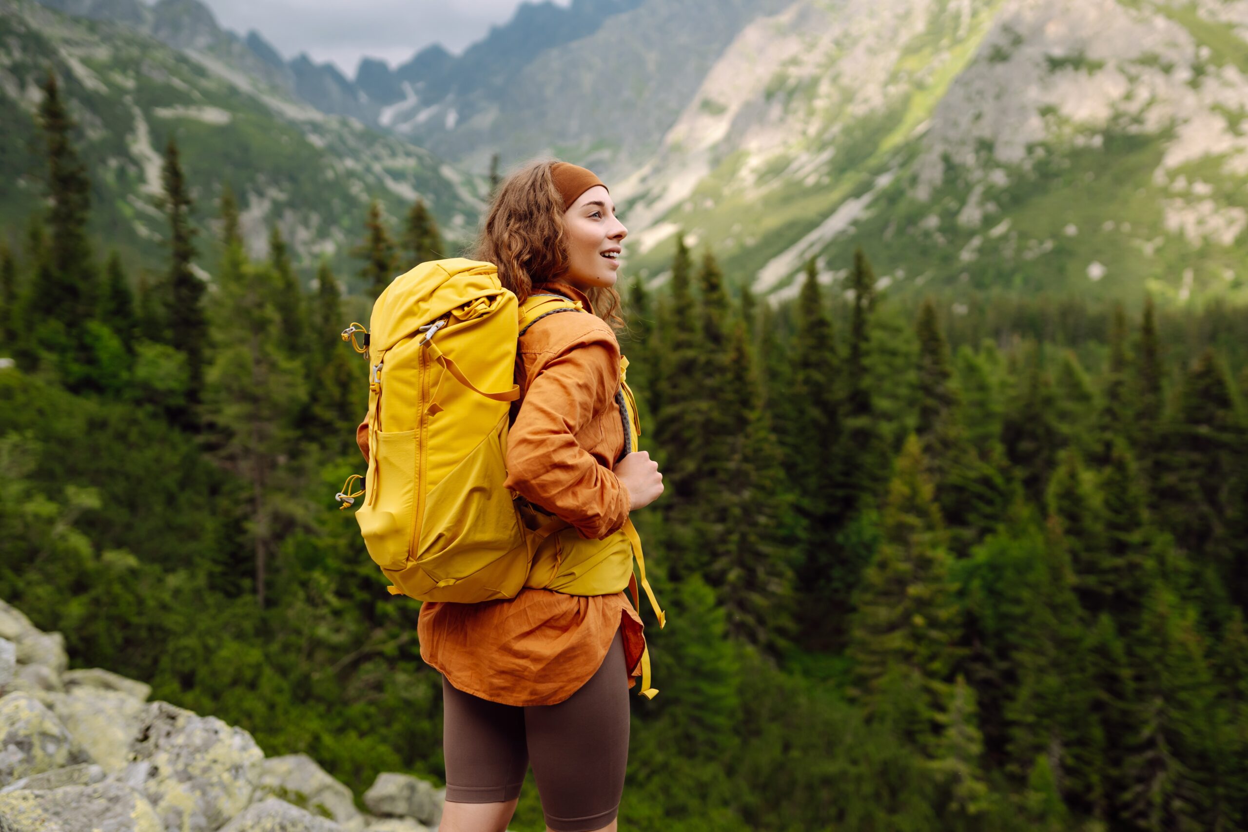 woman hiking nature